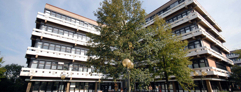The picture shows the EF 50 building in the summer